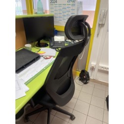 1 fauteuil de bureau avec appui-tête 1 paire de chaises visiteur garniture de mousse et tissu