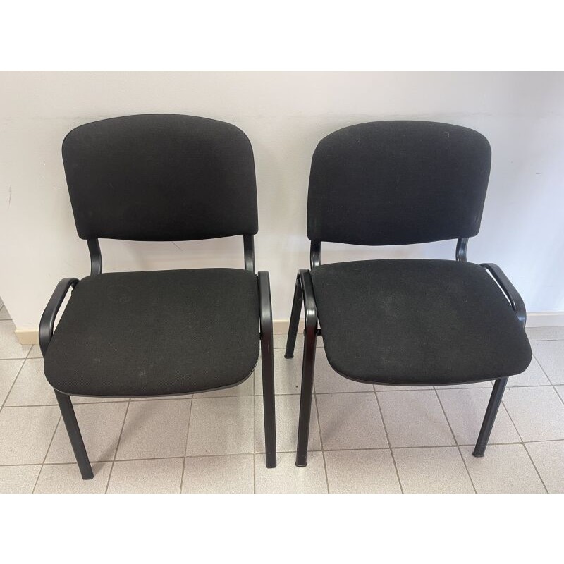 1 fauteuil de bureau avec appui-tête 1 paire de chaises visiteur garniture de mousse et tissu