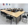 1 mobilier de formation comprenant : 12 chaises visiteur 7 tables plateau en fibres de bois et piètement en métal