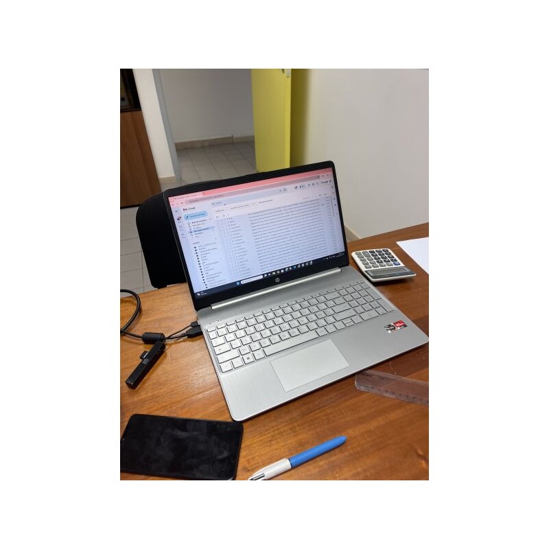 1 partie de poste informatique comprenant : 1 ordinateur portable HP 1 écran 24 pouces