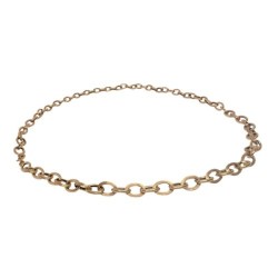 Collier en or jaune 750 millièmes (18K) mailles petit forçat. Poids : 6,24 g Longueur : 49 cm
