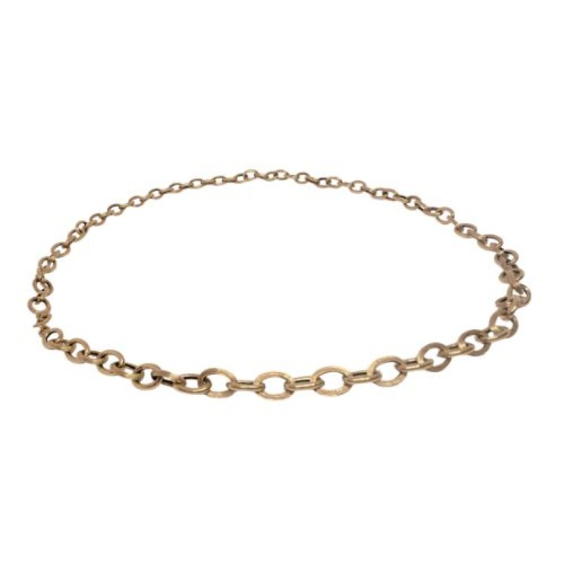 Collier en or jaune 750 millièmes (18K) mailles petit forçat. Poids : 6,24 g Longueur : 49 cm