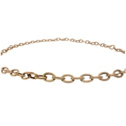 Collier en or jaune 750 millièmes (18K) mailles petit forçat. Poids : 6,24 g Longueur : 49 cm