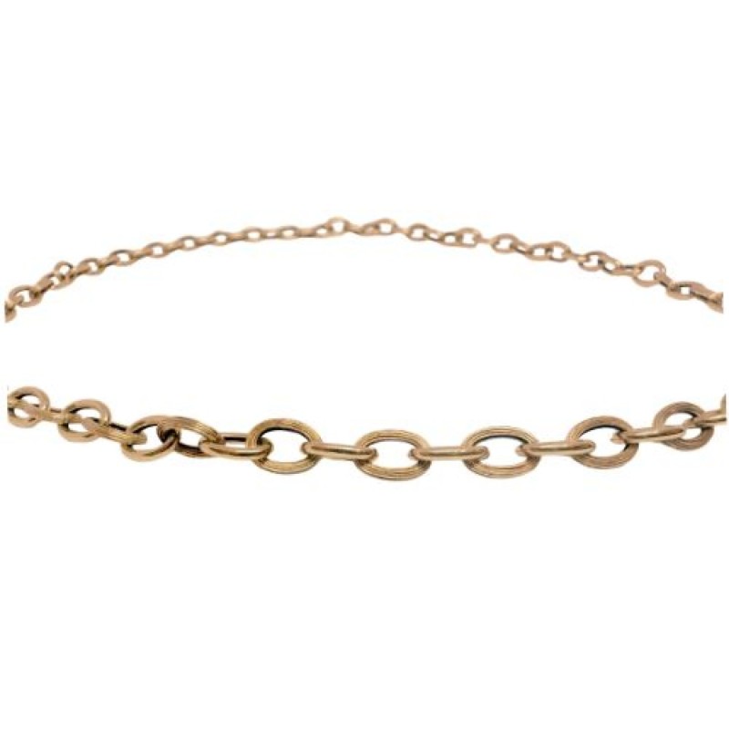 Collier en or jaune 750 millièmes (18K) mailles petit forçat. Poids : 6,24 g Longueur : 49 cm