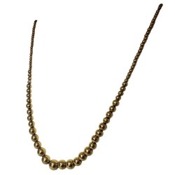 Collier grain d'or en chute et en or jaune 750 millièmes (18K) Poids : 10,38 g Longueur : 44 cm