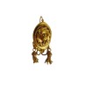 Paire de boucles d'oreille cassolette en or jaune 750 millièmes (18K) à décor ciselé en relief d'oiseau posé sur une branche fle