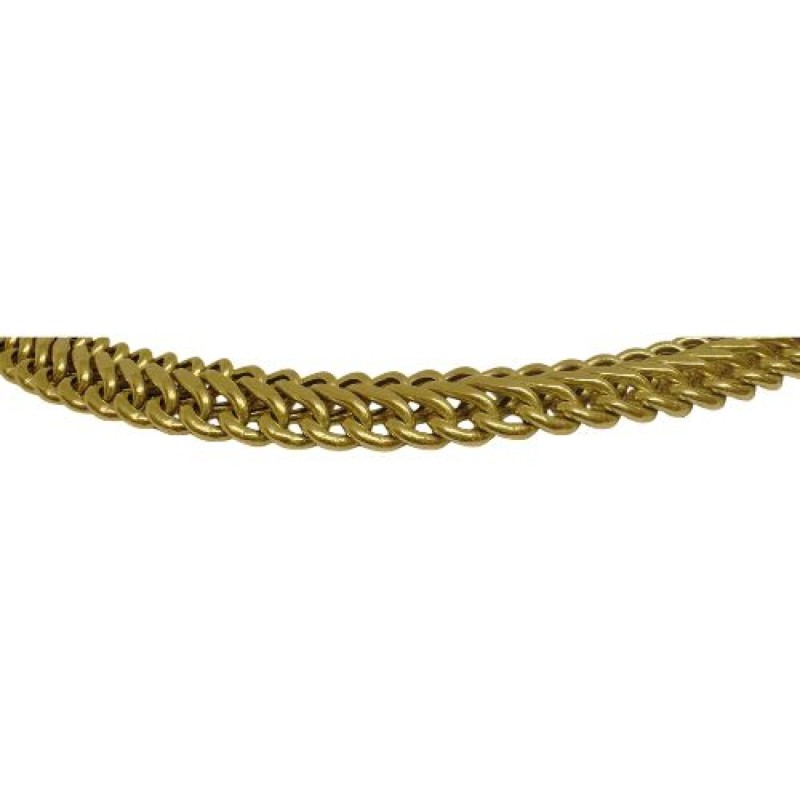 Collier chokker en or jaune 750 millièmes (18K) à mailles américaines, fermoir à cliquet et à sécurité. Poids : 21,56 g Longueur