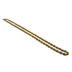 Intéressant double collier torsadé en or jaune 750 millièmes (18K) composé de deux ras-de-cou avec leurs fermoirs respectifs. Po