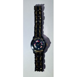 CORUM SAVE THE SEA MEMOTIME CORUM DESIGN, Modèle Admiral's cup. Montre de femme en acier deux tons, cadran circulaire à fond ble