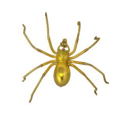 Broche araignée en or jaune 750 millièmes (18K), une pépite retenue par les pédipalpes, ceux-ci tout comme les pattes travaillée
