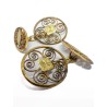 Paire de boutons de manchette en or jaune 750 millièmes (18K), décor filigrané et satiné. Poids : 5,37 g
