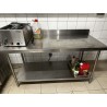 1 table chef en inox à plateau d'entrejambe Longueur : 160 cm environ (anc ref 59/66)