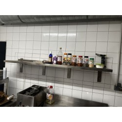 1 étagère suspendue en inox Longueur : 180 cm environ (anc ref 61/67)
