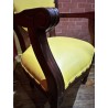 12 chaises de style Louis XVI, assise en simili cuir jaune H : 101 cm - L : 60 cm - Pr : 43 cm vente privée conseillée