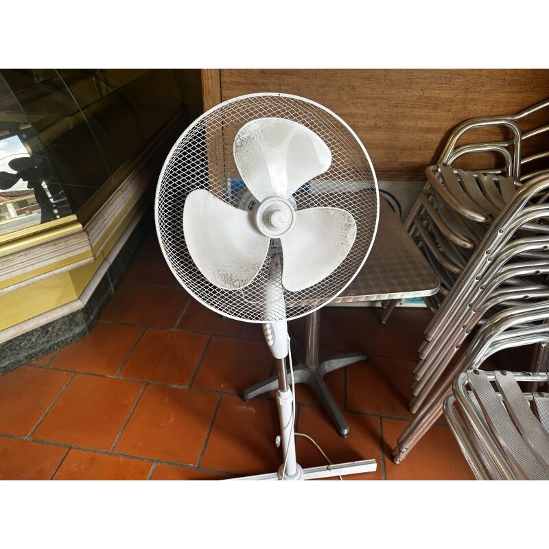 1 ventilateur sur pied sans marque apparente (grille lacunaire)