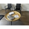 4 chaises visiteur en métal et toile en nylon 1 table table basse en fibres de bois et pieds tripodes en métal