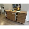 1 meuble de rangement en fibres de bois ouvrant à porte coulissante (mécanisme abîmé)