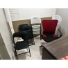 1 chaise visiteur en résine 1 chaise en résine+ pied métal 4 chaises visiteur en métal 1 fauteuil de bureau en tissu + similicui